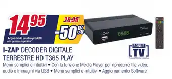 Trony I-ZAP Decoder Digitale Terrestre HD T 365 Play offerta