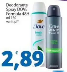 Sidis Deodorante Spray DOVE Formula 48H vari tipi offerta