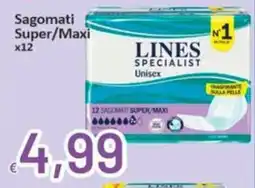 Sidis LINES SPECIALIST Sagomati Super/Maxi x12 offerta