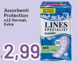 Sidis Assorbenti Protection x12 Normal, Extra LINES SPECIALIST offerta