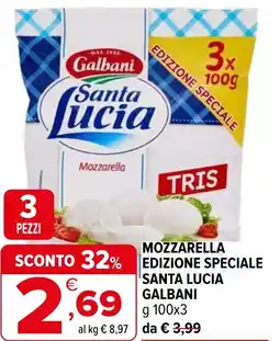 Iperal Mozzarella edizione speciale santa lucia GALBANI offerta