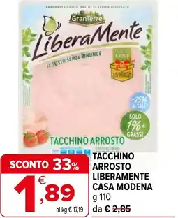 Iperal Tacchino arrosto liberamente casa modena GranTerre offerta