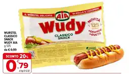 Iperal Wurstel classico snack wudy AIA offerta