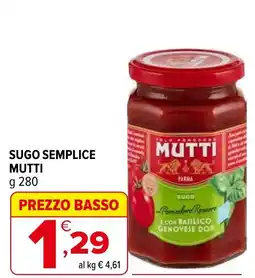 Iperal Sugo semplice MUTTI offerta