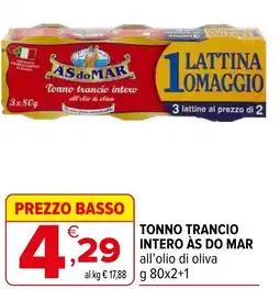 Iperal Tonno trancio intero ÀS DO MAR offerta