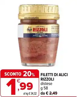 Iperal Filetti di alici RIZZOLI offerta
