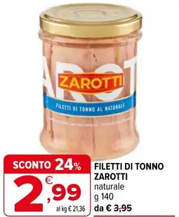 Iperal Filetti di tonno ZAROTTI offerta
