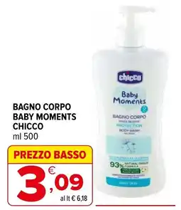 Iperal Bagno corpo baby moments CHICCO offerta