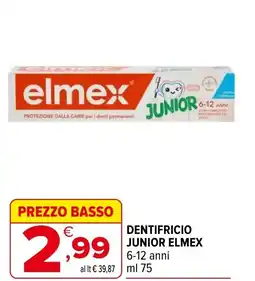 Iperal Dentifricio junior ELMEX 6-12 anni offerta