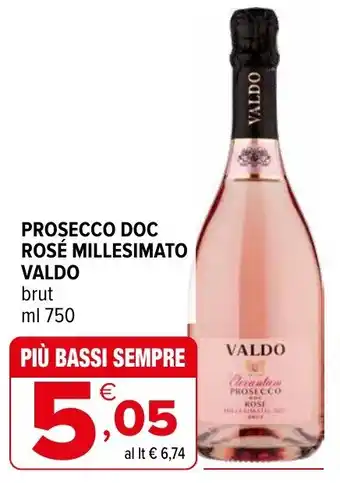 Iperal Prosecco doc rosé millesimato VALDO offerta