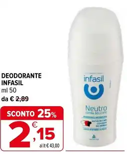 Iperal Deodorante INFASIL offerta