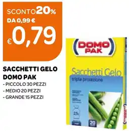 Ekom Sacchetti gelo DOMO PAK offerta