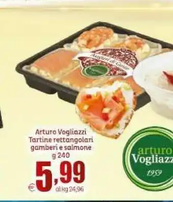Elite Tartine rettangolari gamberi e salmone offerta