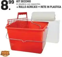 Brico OK Kit secchio + rullo acrilico + rete in plastica offerta