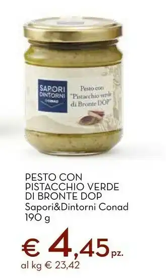 Conad City Conad - pesto con "pistacchio verde di bronte dop" 190 g(ml) offerta
