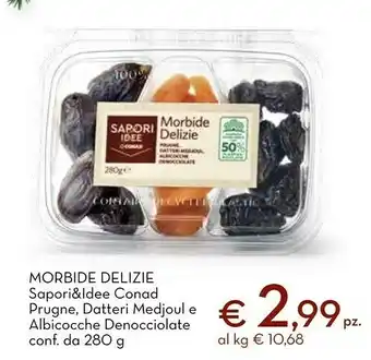 Conad City Sapori & idee conad morbide delizie prugne, datteri medjoul e albicocche denocciolate 280 g offerta