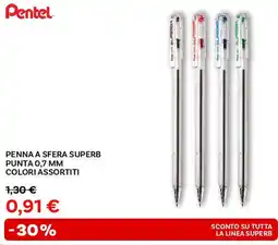 Max Factory Pentel penna a sfera superb punta 0,7 mm colori assortiti offerta