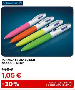 Max Factory Schneider penna a sfera slider 4 colori neon offerta