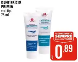 Tigros Dentifricio PRIMIA offerta