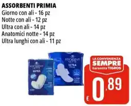 Tigros Assorbenti PRIMIA offerta