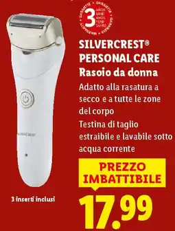 Lidl Silvercrest personal care rasoio da donna offerta