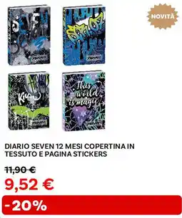 Max Factory Diario seven 12 mesi copertina in tessuto e pagina stickers offerta