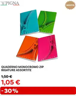 Max Factory Pigna quaderno monocromo zip rigature assortite offerta