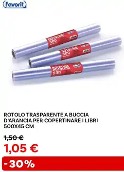 Max Factory Favorit rotolo trasparente a buccia d'arancia per copertinare i libri 500x45 cm offerta