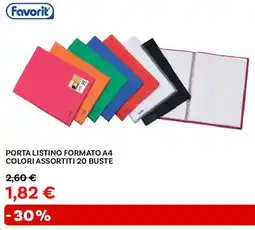 Max Factory Favorit porta listino formato a4 colori assortiti 20 buste offerta