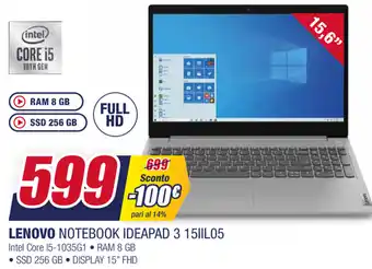 Trony Lenova Notebook Ideapad 3 15IIL05 offerta