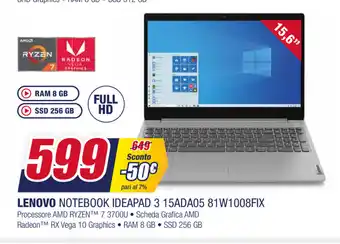 Trony Lenovo Notebook Ideapad 3 15ADA05 81W1008Fix offerta