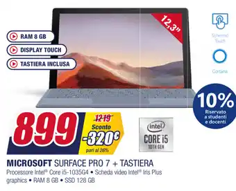 Trony Microsoft Surface Pro 7 + Tastiera offerta