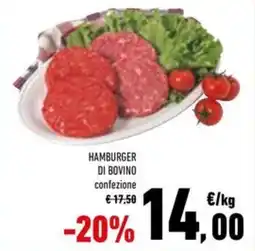 Conad Superstore Hamburger di bovino offerta