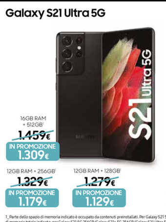 Trony Samsung Galaxy S21 Ultra 5G offerta