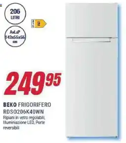 Trony BEKO FRIGORIFERO RDS0206K40WN offerta