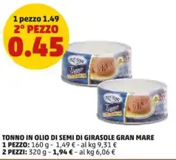 PENNY Tonno in olio di semi di girasole GRAN MARE offerta