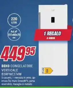 Trony BEKO CONGELATORE VERTICALE B3RFNE274W offerta