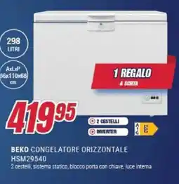 Trony BEKO CONGELATORE ORIZZONTALE HSM29540 offerta