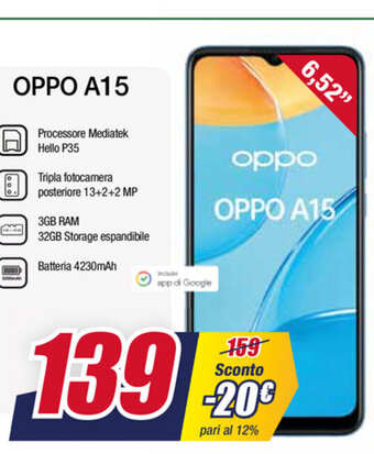 Trony Oppo A15 offerta