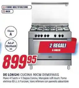 Trony DE LONGHI CUCINA 90CM DEMX96SG offerta