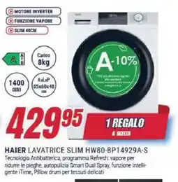 Trony HAIER LAVATRICE SLIM HW80-BP14929A-S offerta