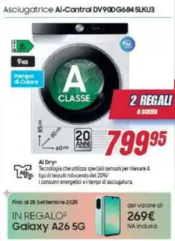 Trony SAMSUNG Asciugatrice Al-Control DV90DG684 5LKU3 offerta