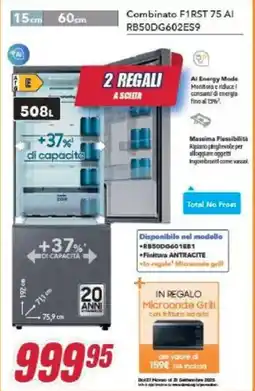 Trony SAMSUNG Combinato F1RST 75 AI RB50DG602ES9 offerta