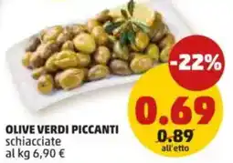 PENNY Olive verdi piccanti schiacciate offerta