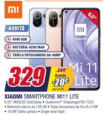Trony Xiaomi Smartphone MI11 Lite offerta