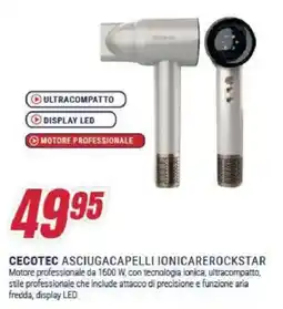 Trony Cecotec asciugacapelli ionicarerockstar offerta