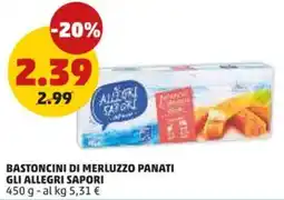 PENNY Bastoncini di merluzzo panati GLI ALLEGRI SAPORI offerta