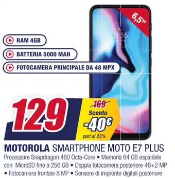 Trony Motorola Smartphone Moto E7 Plus offerta