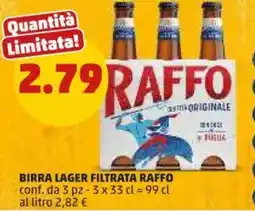 PENNY Birra lager filtrata RAFFO offerta