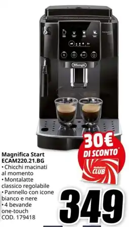 MediaWorld DeLonghi Magnifica Start ECAM220.21.BG offerta